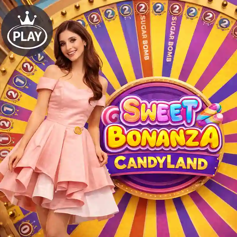 Sweet Bonanza Candyland slot game interface at 68jl